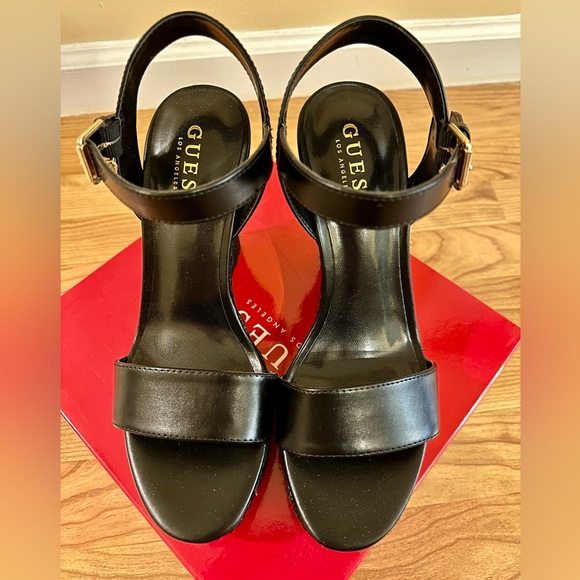 Guess Espadrille Wedges Black Size 8.5 New - Picture 4 of 6